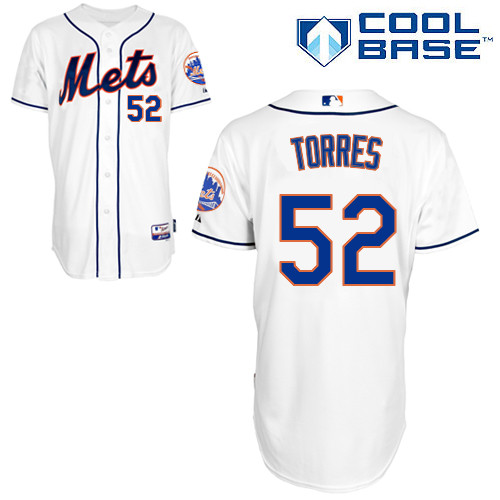 Carlos Torres #52 MLB Jersey-New York Mets Men's Authentic Alternate 2 White Cool Base Baseball Jersey
